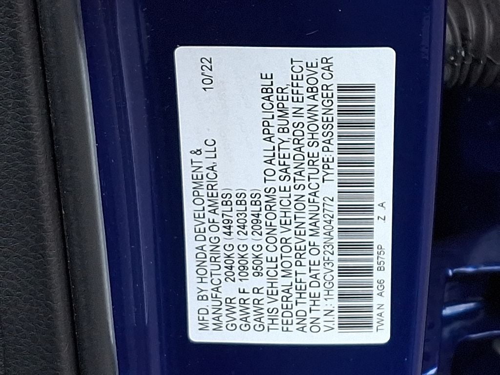 2022 Honda Accord Hybrid Sport