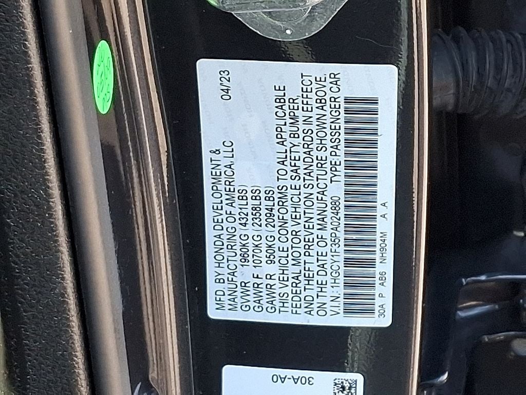 2023 Honda Accord EX w/o BSI