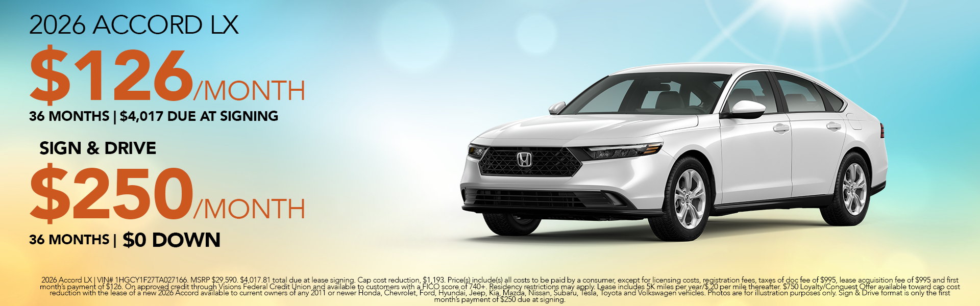 New 2026 Accord LX