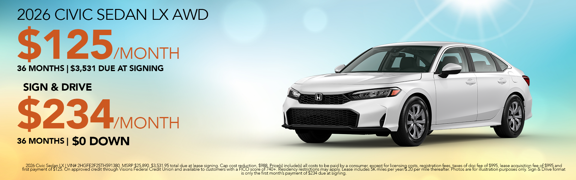 New 2026 Civic Sedan LX