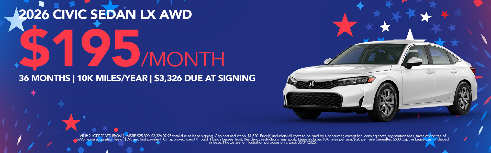 New 2026 Civic Sedan LX