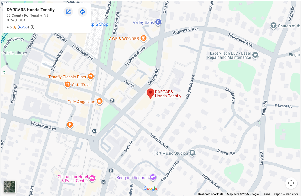 Get Directions to Honda Tenafly